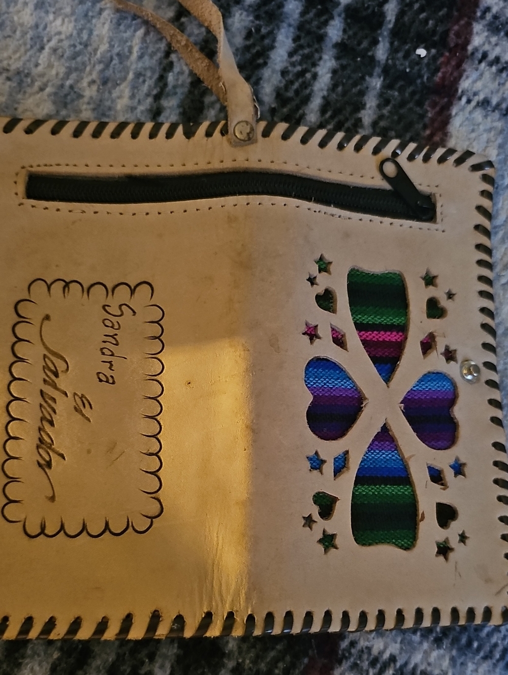 Sandra El Salvador Colorful Serape Inlay Wallet